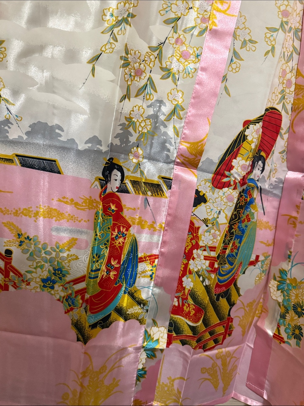 Plus Size Satin Kimono Robe - Picture 2 of 5